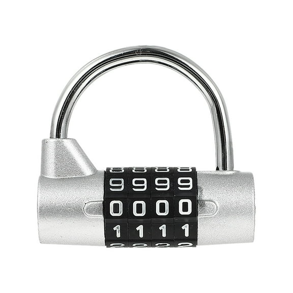 ETEREAUTY 4-Digit Combination Padlock Plated Silver for School Lockers