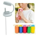 thumbnail image 2 of Ergonomic Silicone Drink Lid For Standard Can Secure Spill Resistant Closures Safe Flexible Cover with Straw Design, 2 of 9