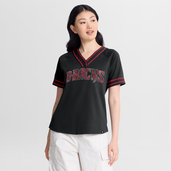 Women's Fanatics Black Arizona Diamondbacks Diva Race Ahead Raglan V-Neck T-Shirt