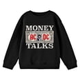 thumbnail image 4 of ACDC Money Talks Distressed Graphic Crew Neck Long Sleeve Boy's Black Sweatshirt-Medium, 4 of 5