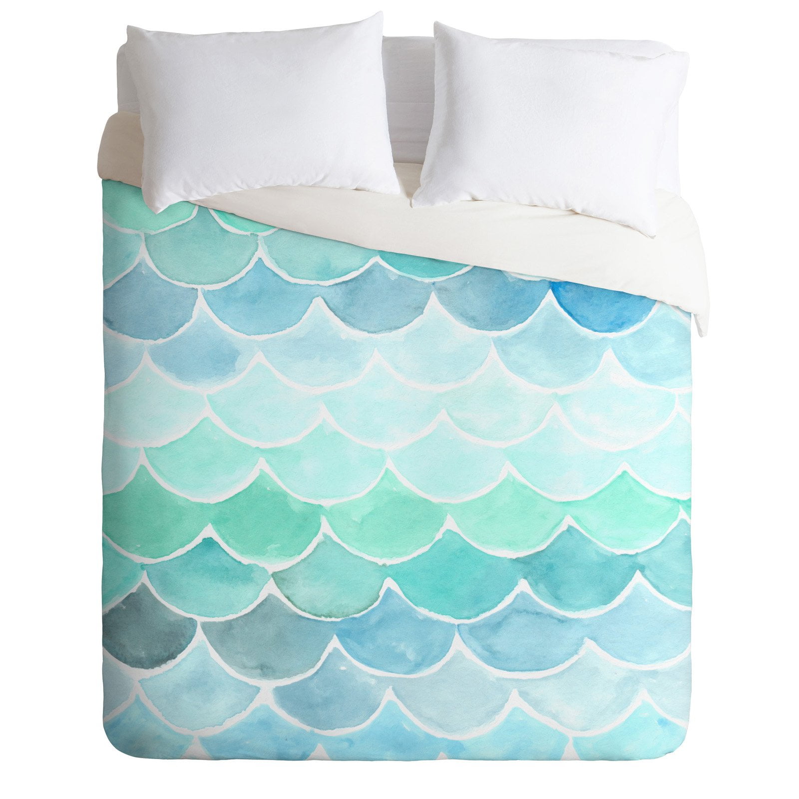 Wonder Forest Mermaid Scales Duvet Cover by Deny Designs