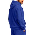 thumbnail image 4 of Rexolia Mens Full Zip Hoodie Long Sleeve Solid Color Plain Hooded Sweatshirt Casual Track Jacket Fall Spring Lightweight Royal Blue 3XL, 4 of 5