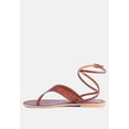 thumbnail image 4 of WRAP-UP Tie around Tan Flat Sandals, 4 of 6