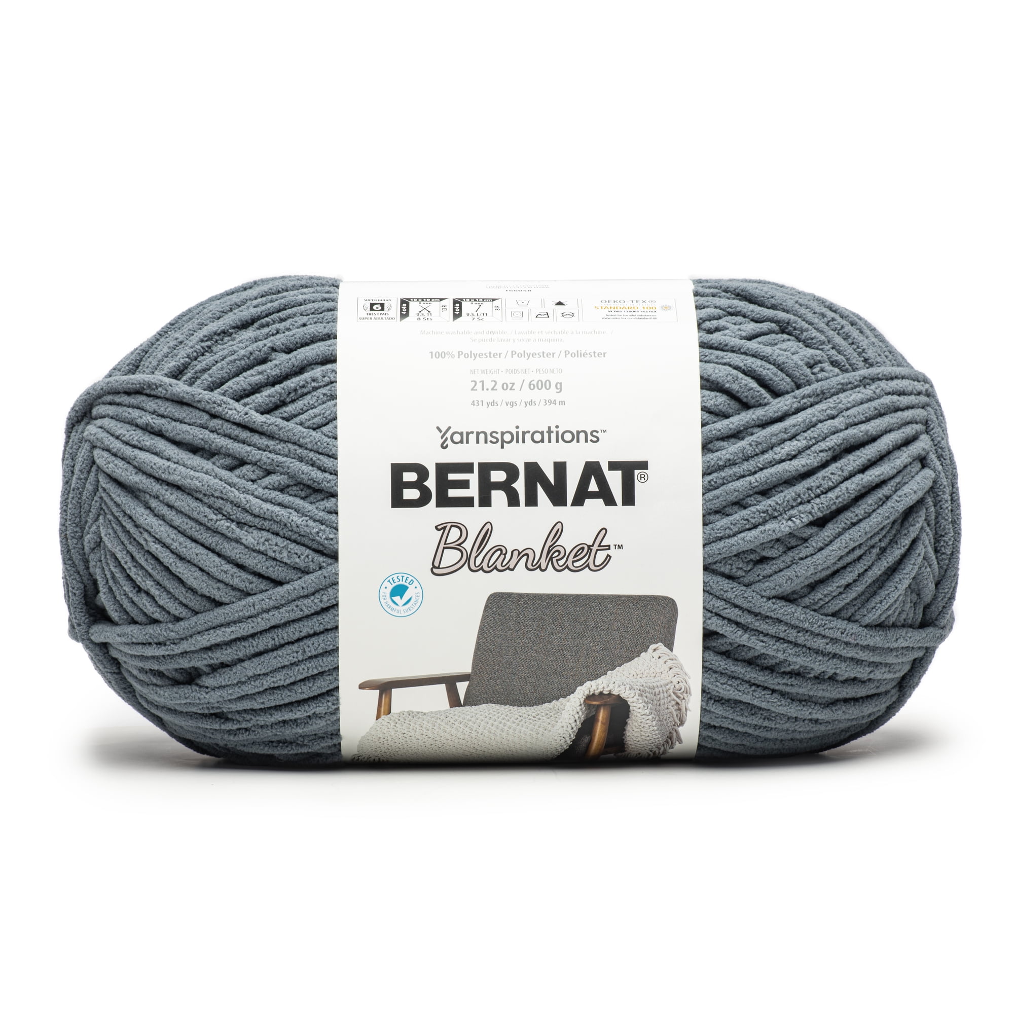 Bernat® Blanket™ #6 Super Bulky Polyester Yarn, Stormy Green 21.2oz/600g 431 Yards