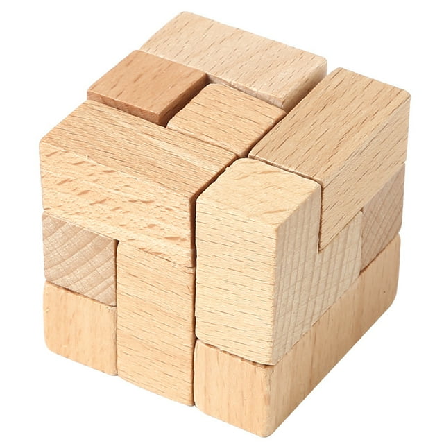 Rompecabezas de madera Soma Cube para niños, Brain Teaser 3D