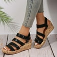 thumbnail image 5 of Viluyesy Womens Gladiator Sandals, Ankle Strap Open Toe Wide Width Summer Strappy Shoes Black, 5 of 6