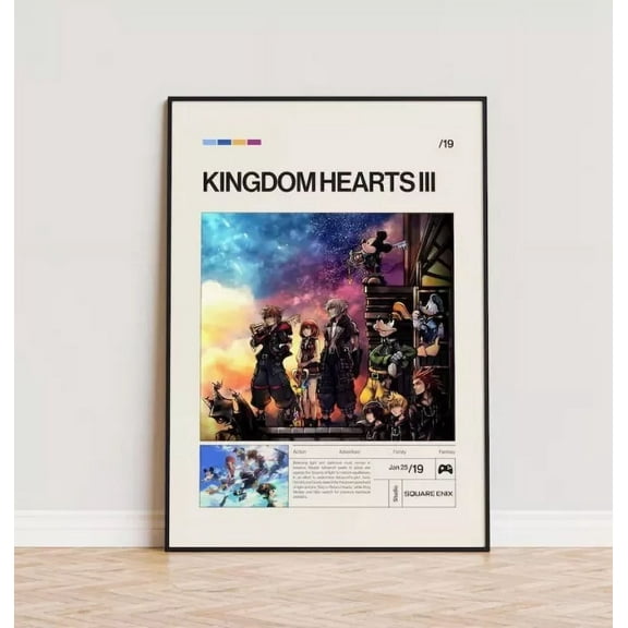 Kingdom Hearts 3 Poster, Video Game Poster, Minimalist Game Print, Gaming Room NO FRAMED POSTER, Home Decor, Vintage Art Print, Haging Poster, Cute Birthday Gift, Wall Art