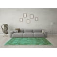 thumbnail image 3 of Ahgly Company Machine Washable Indoor Round Oriental Turquoise Blue Traditional Area Rugs, 8' Round, 3 of 4