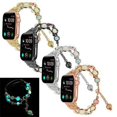 thumbnail image 4 of Worryfree Gadgets Night Luminous Pearl Bands for Apple Watch Band 41/40/38mm iWatch Strap Series 8 7 6 5 4 3 2 1 SE Dressy Wristband, 4 of 11
