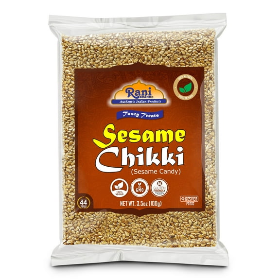 Rani Sesame Chikki (Brittle Candy) 3.5oz (100g) ~ All Natural | Vegan | No colors | Gluten Friendly | Kosher | Indian Origin