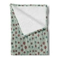 thumbnail image 2 of Geometric Soft Flannel Fleece Throw Blanket, Vertical Lines Stripes with Circular Shapes Funky Faded Colors, Cozy Plush for Indoor and Outdoor Use, 50" x 70", Brown Cream Seafoam, by Ambesonne, 2 of 5