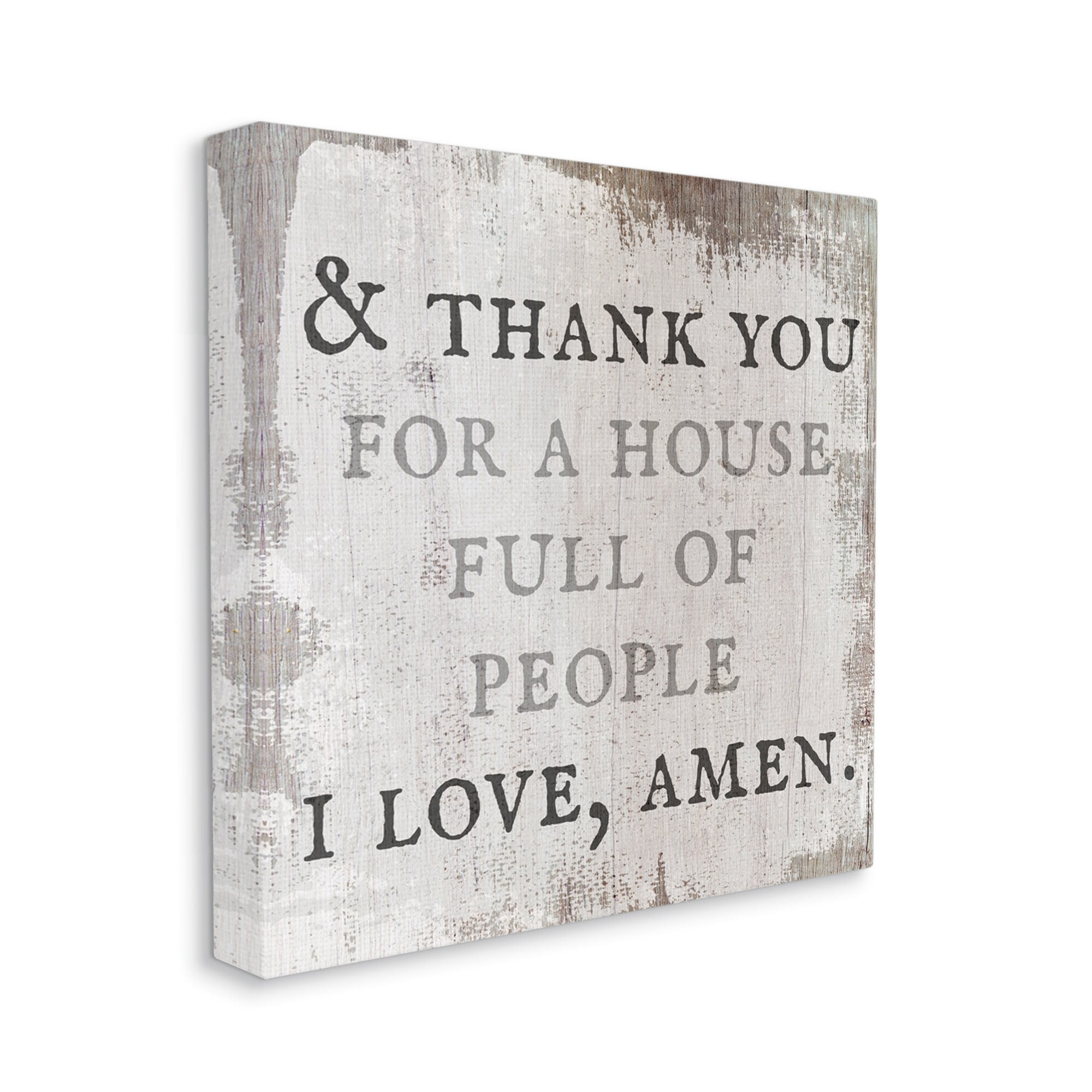 Stupell Industries House Full Of People Amen Phrase Rustic Family, 36 x 36, Design by Daphne Polselli