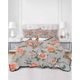 thumbnail image 3 of Red Rose Twin Size Down Alternative Comforter, Lightweight Comforter Quilt Bedding Set with Pillow Shams Farmhouse Romantic Botanical Floral Vines All Seasons Bed Comforter Duvet Insert 68"x86", 3 of 7