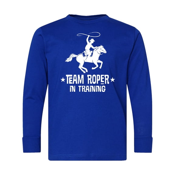 Inktastic Team Roper in Training Cowboy Long Sleeve Youth T-Shirt