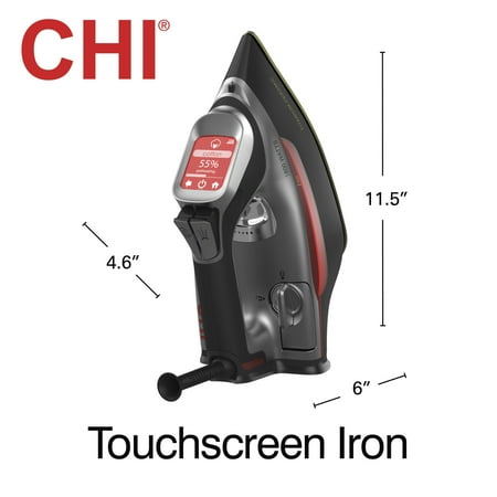 CHI 1800 Watts Titanium Ceramic Touchscreen Iron, Black