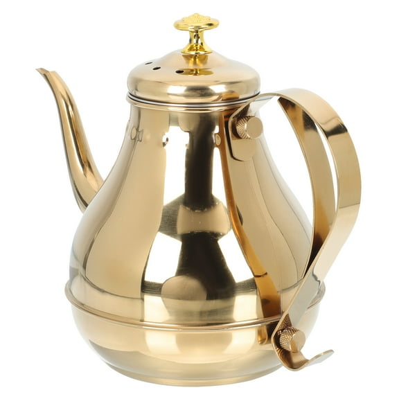 HONMEET Large Capacity Golden Stainless Steel Tea Pot, Easy to Clean Beverage Kettle for Home and Office Use
