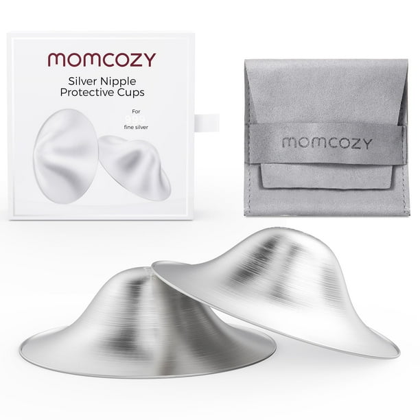 Copas de lactancia plateadas Momcozy 999 Silver Pniple Shield XXL