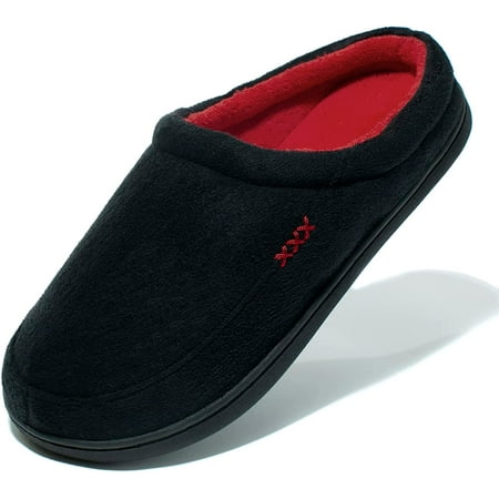 

Men s Warm Memory Foam Suede Plush Shearling Lined Slip on Indoor Outdoor Clog House Slippers