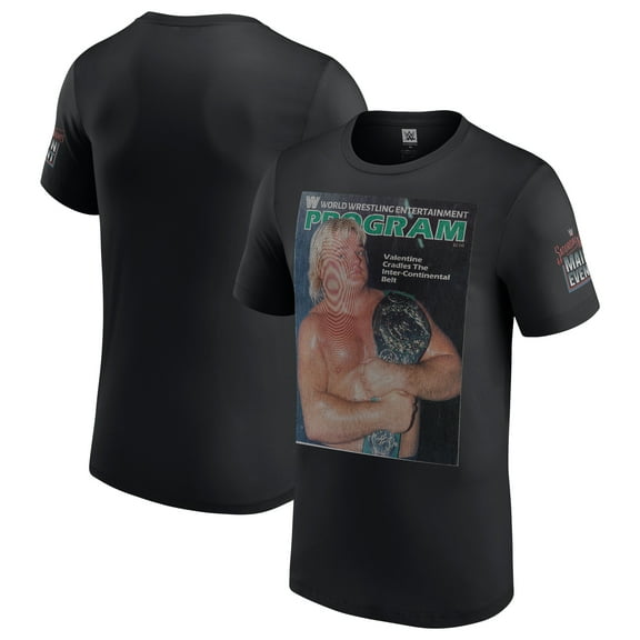 Men's Black Greg Valentine Saturday Night's Main Event Program T-Shirt
