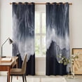 thumbnail image 4 of Black Coastal Kitchen Curtains 84 Inch Length, Nautical Summer Beach Seaside Ocean Grommet Top Bedroom Living Room Curtains, Light Filtering Cafe Curtain Drapes 2 Panels Set 84''x84'', 4 of 9