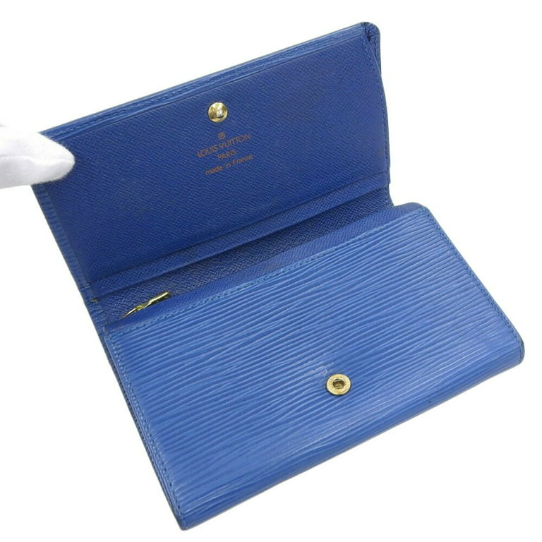 Pre-Owned Louis Vuitton LOUIS VUITTON Epi Portomone Bie Tresor Wallet with  Hook Blue M63505 M6350G (Fair) 