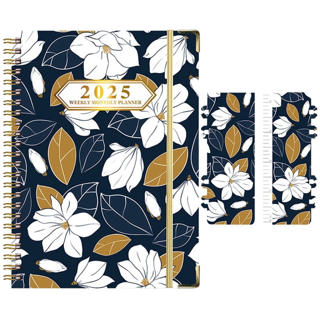 2025 Appointment Book & Planner, Weekly Appointment Book, Monthly Planner Spiral Bound Notebook for Studying Journal Diary Note Books for Work Writing Journal for Women Vintage Office Supplies, Black