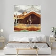 thumbnail image 2 of Idea4wall 2pcs Nordic Style Golden Mountain Stick Wallpaper Removable Wall Murals Large Wall Stickers for Home Decoration, 48"x48", 2 of 5