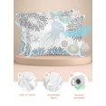 thumbnail image 2 of Blue Coastal Pillow Cases Queen Size Set of 2, Smooth Satin Pillowcase for Hair and Skin, Teal Coral Jellyfish Nautical Decorative Cooling Bed Pillow Covers with Zipper, 20x30 Inches, 2 of 5