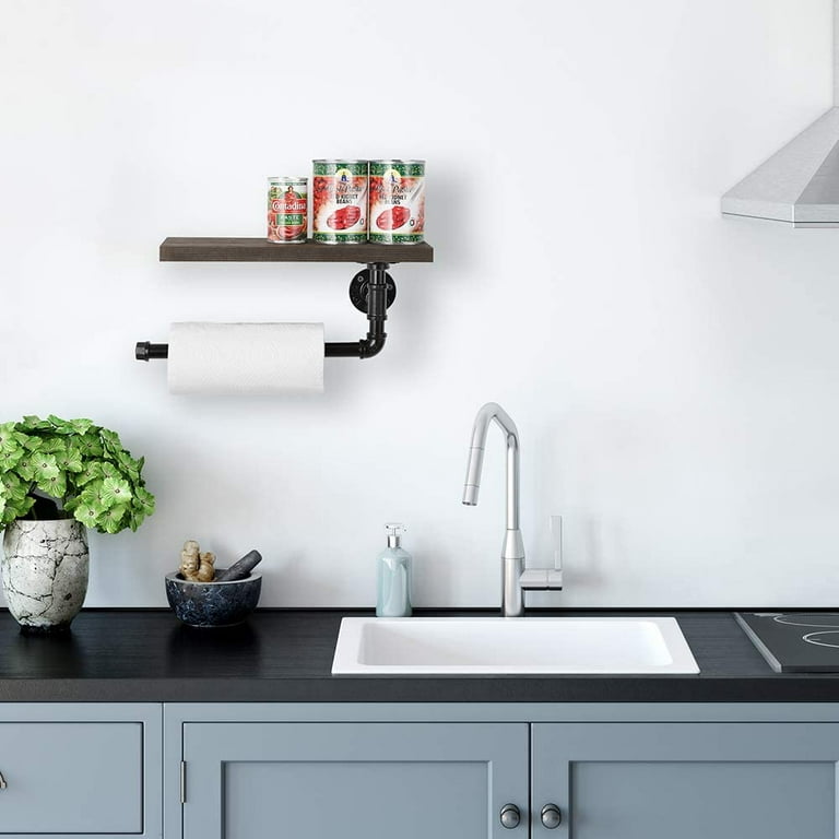 Lefree Paper Towel Holder Countertop Dispenser for Kitchen, Stainless  Steel, Black 