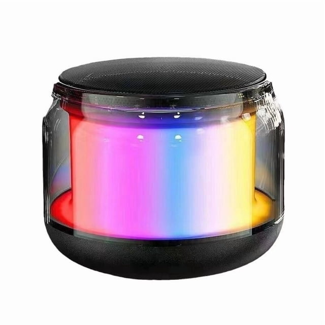 Altavoz Bluetooth RGB Compacto – Bocina Portátil con Luz LED y Sonido 360°, Manos Libres, Batería Recargable, Emparejamiento TWS para Hogar o Viajes