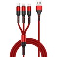 thumbnail image 2 of 3 en 1 teléfono móvil cable de datos USB 2.4A Micro USB tipo C cable de datos del cargador cable de datos de carga rápida Gao Jiahui unisex, 2 of 2