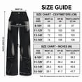 thumbnail image 4 of FEDPOP Girls Baggy Wide Leg Jeans, Elastic Waist Pull-On Denim Pants with Pockets, Casual Loose Teen Jeans, Black, 12-16Y, 4 of 7