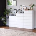 thumbnail image 5 of Homfa 5 Drawer White Dresser, Modern Tall Dresser for Bedroom, Chest of Drawers for Living Room, 2pcs, 5 of 7