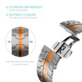 thumbnail image 5 of Compatible for Apple Watch Metal Strap 49mm 45mm 44mm 42mm, for iWatch Ultra 2/1 Stainless Steel Adjustable Butterfly Buckle Bracelet Wristband for iWatch Series 9 8 7 6 5 4 SE 3 2 1, Orange, 5 of 9