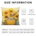 thumbnail image 5 of COMIO  Honey Bee Sunflower Spring Summer Pillow Covers  Outdoor Welcome Porch Decorative Farmhouse Throw Pillow Cases, Yellow Flower Wreath Square Sofa Couch Cushion Covers, 5 of 5