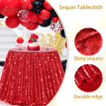 thumbnail image 3 of Mantel redondo B-COOL con lentejuelas rojas, 229 cm, decoración de fiesta, 3 of 8