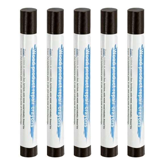 Uxcell 5pcs Wood Filler Sticks Wooden Wax Touch Up Furniture Repair Crayons for Scratch Cracks Hole Table Wood Floor, Walnut Grain