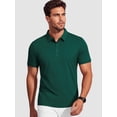 thumbnail image 6 of Cadmus Men's Polo Shirt Quick Dry Performance Short Sleeve Tactical Shirts Pique Jersey Golf Shirt,8688,Dark Green,XL, 6 of 7