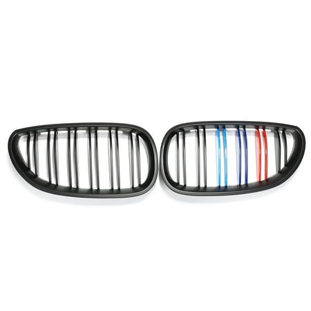 - Pair Matte Black M Color Front Kidney Grill Grille For BMW 2003-2010 E60 E61 5 Series