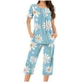 thumbnail image 1 of Jamicy Pyjama à Manches Longues pour Femmes Ensemble de Pyjama Capri à Boutons à Col Rond Imprimé Décontracté et Ample pour Femmes Pyjama d'Halloween, 1 of 4