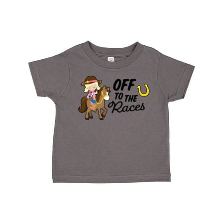 

Inktastic Off To The Races with Cowgirl on Horse Gift Toddler Toddler Girl T-Shirt