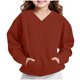 thumbnail image 4 of Blusas y camisas de manga larga con cuello redondo para niños y niñas, sudaderas casuales de manga larga, lindas sudaderas de gran tamaño con bolsillo de polar, chaquetas para niñas, 4 of 8