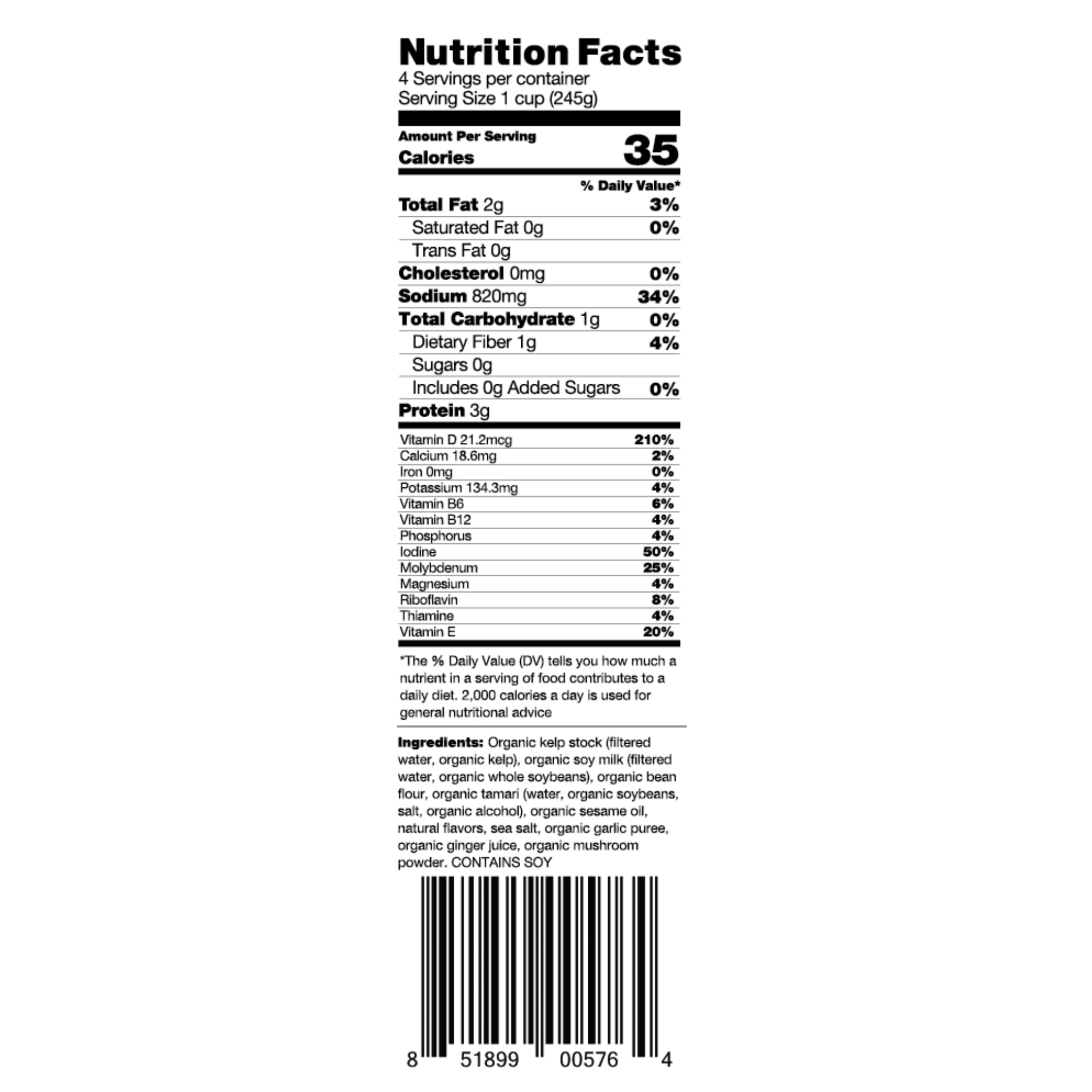(2 pack) Ocean's Halo, Organic and Vegan Ramen Broth, 32 oz.