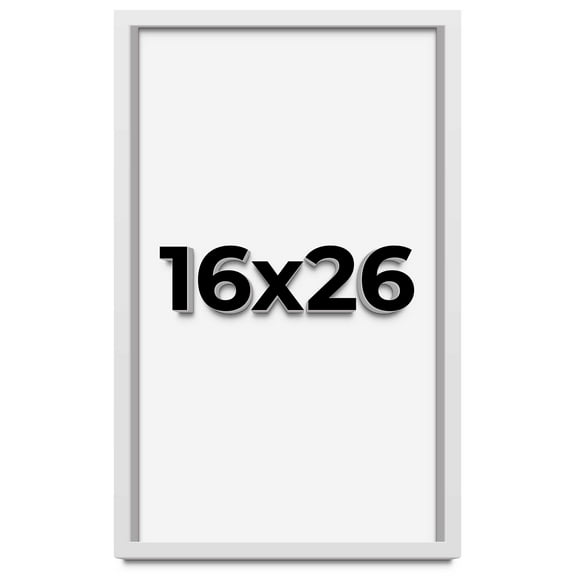 16x26 Shadow Box Frame White | 1 Inches Deep Real Wood Contemporary Shadowbox Display Frame | UV
