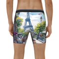 thumbnail image 2 of Men's Boxer Briefs, Parisian Cafe With Eiffel Soft and Breathable Mens Underwear Boxer Briefs With Widen Waist, 2 of 5