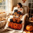thumbnail image 5 of SLYNSHome Halloween Throw Blanket Cute Highland Cow Sitting On Pumpkin Print Soft Flannel Fleece Cozy Lightweight Decorative Blanket For Couch Sofa Bedroom Fall Home Decor, 5 of 6