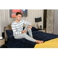 thumbnail image 5 of Purcoar Men's Pajamas Set Striped Open Chest Long Sleeve Sleepwear Pj Sets, 5 of 6