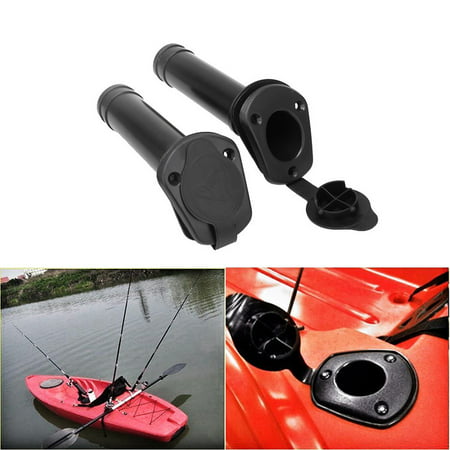 2PCS Flush Mount Fishing Boat Rod Holders with Matching Gaskets Caps For Boat (Best Kayak Rod Holder)