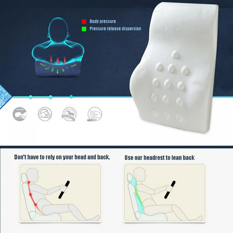 LOEN Super Soft Car Cushion Set Memory Foam Car Lumbar Support Set Back  Lumbar Neck Pillow Seat Cush…