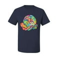 thumbnail image 2 of Wild Bobby Rainbow Painted I've Got The Whole World Dean Russo Design Inspirational/Christian Men Tee, Navy, Medium, 2 of 6